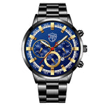 Luxury Mens Watches Men Business Stainless Steel Calendar Date Quartz Wristwatch Male Casual Luminous Hands Clock montre homme